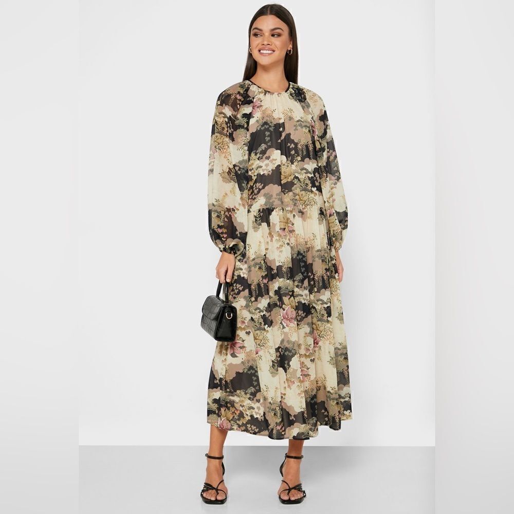 Mango Flowy Floral Printed Dress New - Picture 5 of 6